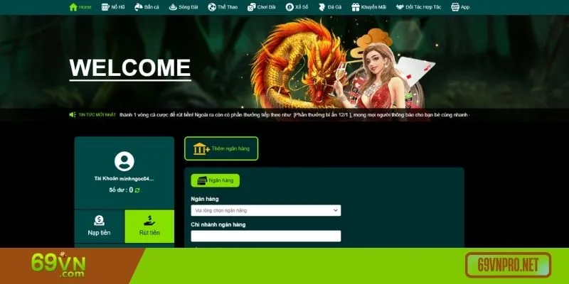 Khi rút tiền 69VN hội viên cần lưu ý tới một số vấn đề quan trọng